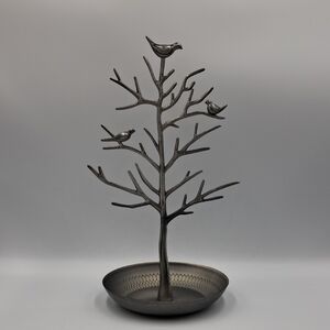 Elegant 12" Silver Tree Jewlery with Birds